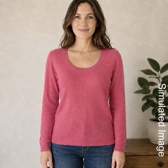 Talbots Sweaters - Talbots Pure Cashmere Sweater Womens S Pink Scoop Neck Pullover Soft Knit